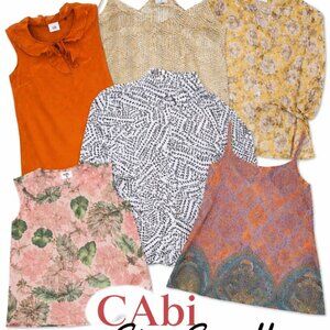 CAbi Women’s Tops Bundle Size Small Lot of 6 Blouses Tanks Sleeveless Floral